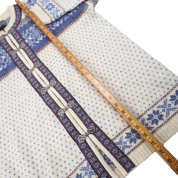 Vintage Squaw Valley Nordic Snowflake Metal Clasp Wool Sweater - Picture 8 of 8